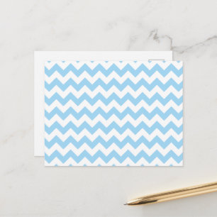 Blue Zigzag, Blue Chevron, Geometric Pattern Postcard