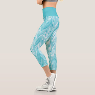 Blue Zigzag Capri Leggings