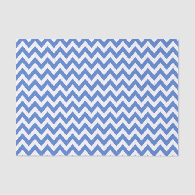 Blue ZigZag / Chevron Pattern Tissue Paper (Front)