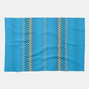 Blue Zigzag Tea Towel