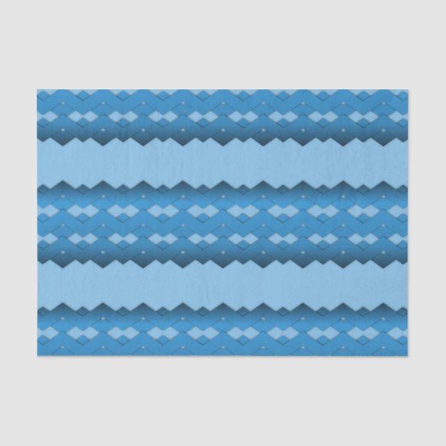 Blue Zigzag Tissue Paper (Front)