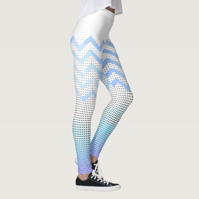 blue zigzag white leggings (Right)