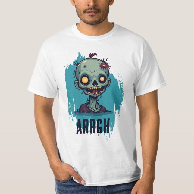 Blue zombie motive T-Shirt (Front)