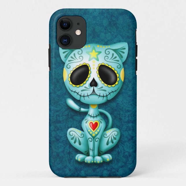 Blue Zombie Sugar Kitten Case-Mate iPhone Case (Back)
