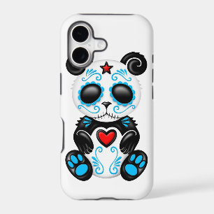 Blue Zombie Sugar Panda on White