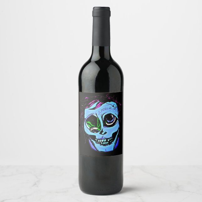 Blue Zombie Wine Label (Front)