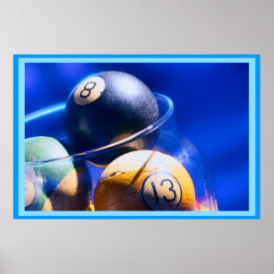 Blueball Billiards Art Poster