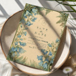 Bluebell Art Nouveau Wedding Save The Date<br><div class="desc">A romantic Art Nouveau wedding design featuring elegant bluebell florals and fern leaves framing a parchment backdrop. Inspired by vintage botanical illustrations,  this piece blends soft natural tones with ornate detailing for a timeless and sophisticated look. Ideal for spring or garden weddings with a refined,  old-world aesthetic.</div>
