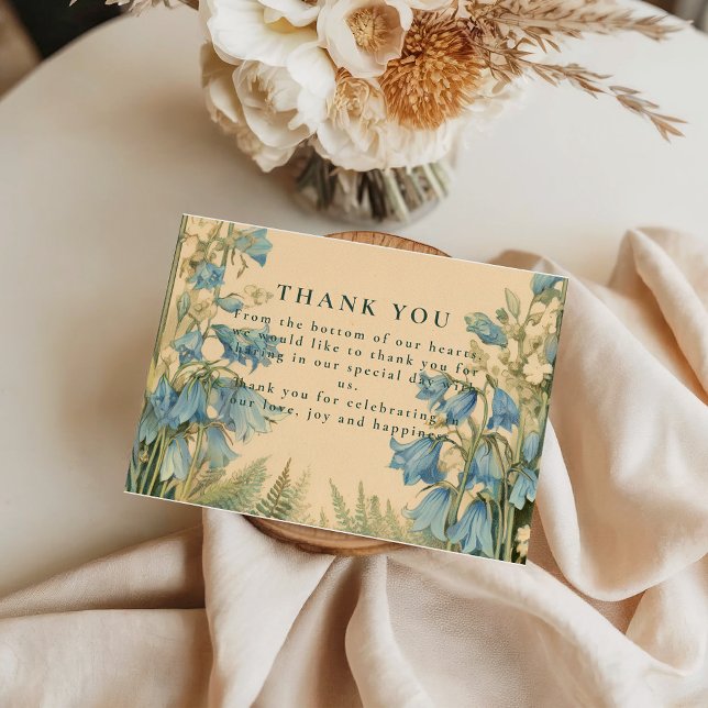 Bluebell Art Nouveau Wedding Thank You Card (Creator Uploaded)