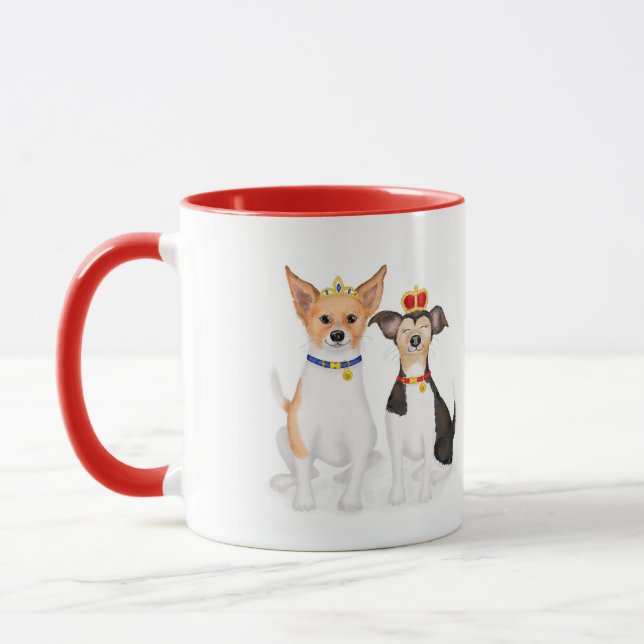 Bluebell & Beth Jack Russells Coronation mug (Left)