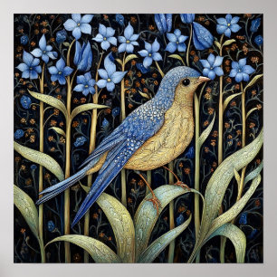 Bluebell Bird Painting Art Print