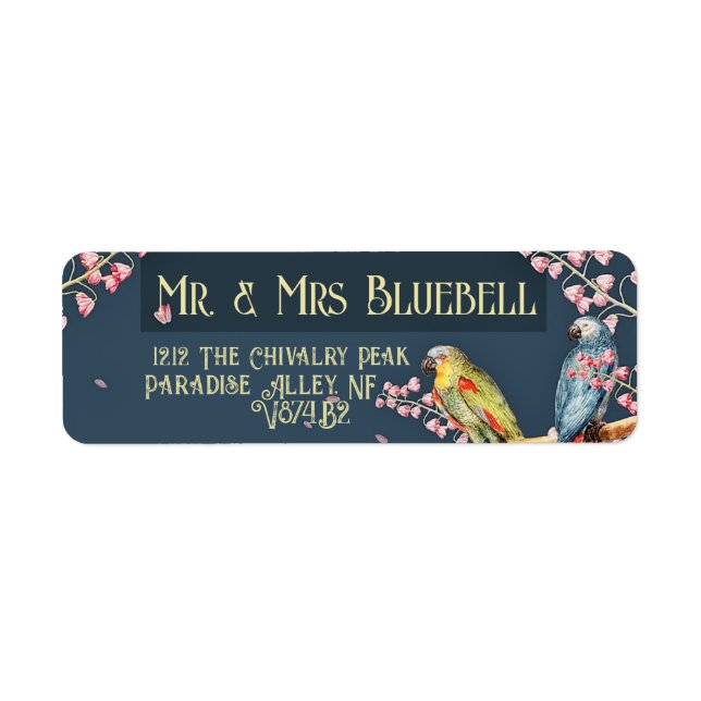 Bluebell Birds Customised Return Address Label (Front)
