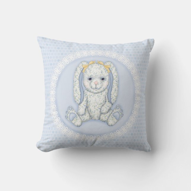 Bluebell Bunny and Polka Dots Keepsake Pillow (Front)
