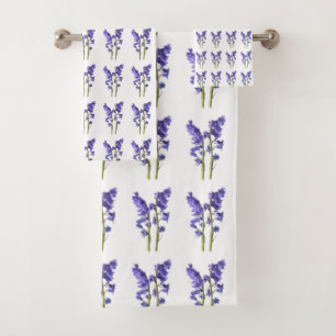 Bluebell Fabric Pattern. Bath Towel Set