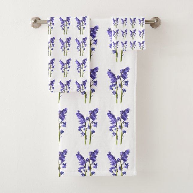Bluebell Fabric Pattern. Bath Towel Set (Insitu)