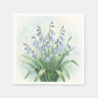 Bluebell Flowers Botanical Watercolor Napkin