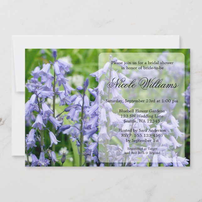 Bluebell Flowers Bridal Shower Invitation (Front)