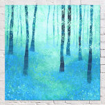 Bluebell Forest Canvas Print<br><div class="desc">A painting of a peaceful bluebell woodland landscape in spring,  near Challock in Kent.  Vibrant tones of blue and green,  nature in all her glory.  Tranquil,  peaceful and calming for a feeling of wellbeing and optimism.  Original art by Nic Squirrell.</div>