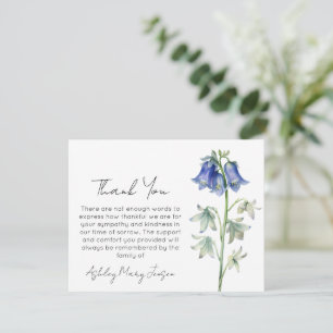 Bluebell Funeral Thank You Card Bereavement