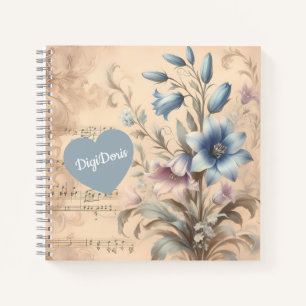 Bluebell Hardcover Notebook Custom Text & Heart