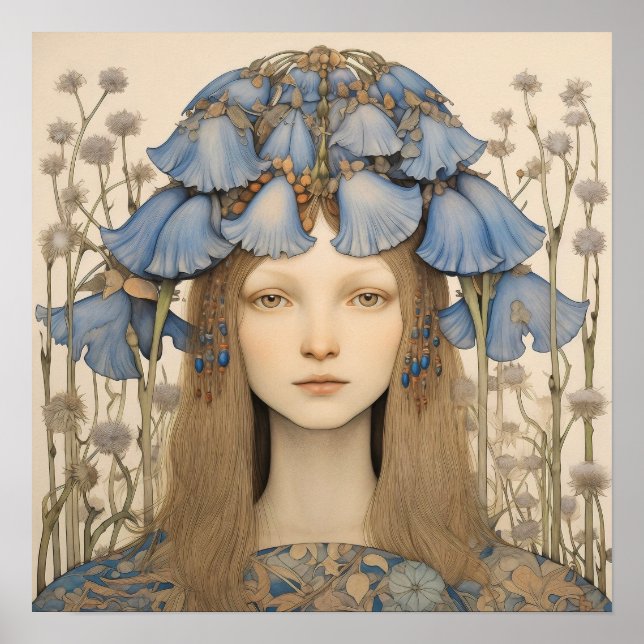 Bluebell Portrait Art Print  (Front)