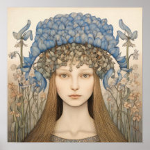 Bluebell Portrait Art Print