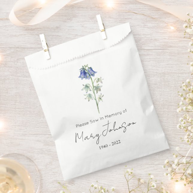 Bluebell | Simple Seed packet Funeral  Favour Bags (Clipped)