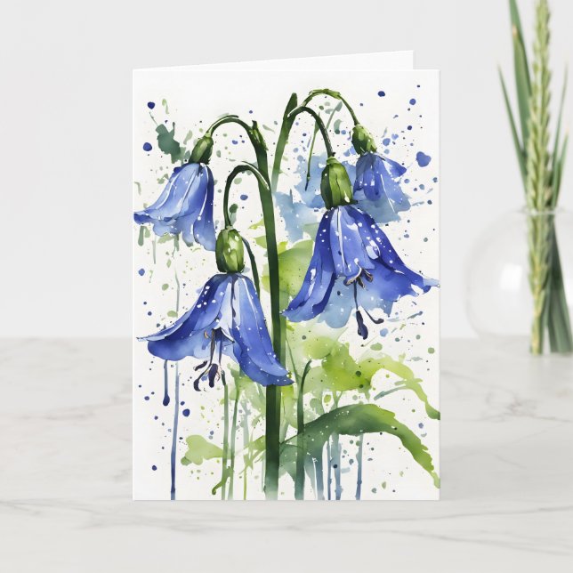 Bluebell - Watercolor flowers Card (Front)
