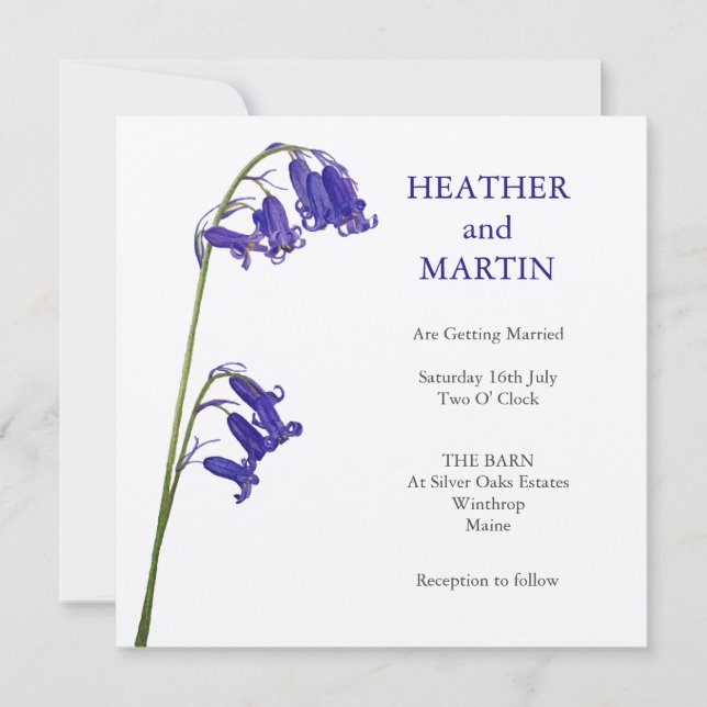 Bluebell wedding Invitation (Front)