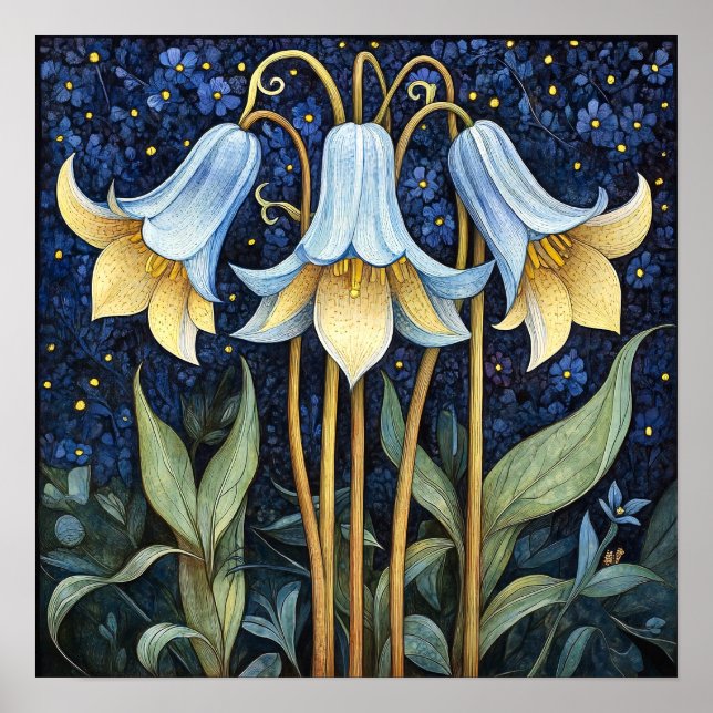 Bluebell Whimsical Painting Art Print (Front)