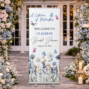 Bluebell Wildflowers Bridal Shower Welcome Retractable Banner