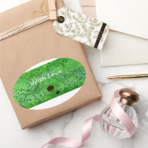 Bluebell Wood Hedgehogs Oval Sticker
