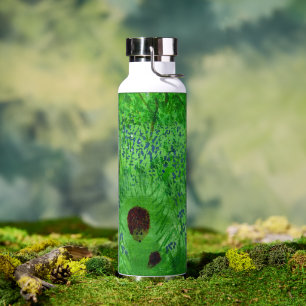 Bluebell Wood Hedghogs Spring Green Water Bottle