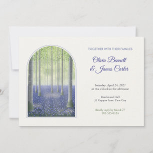 Bluebell Woodland Arched Panel Wedding Invite
