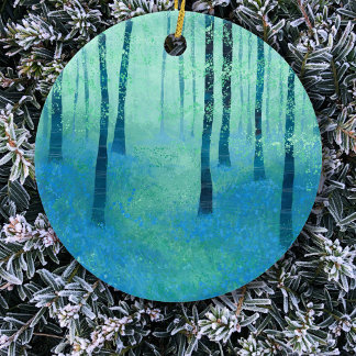 Bluebell Woodland Painting Ceramic Tree Decoration