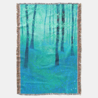 Bluebell Woodland Throw Blanket