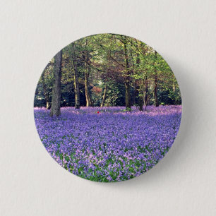 Bluebell Woods, England  flowers 6 Cm Round Badge