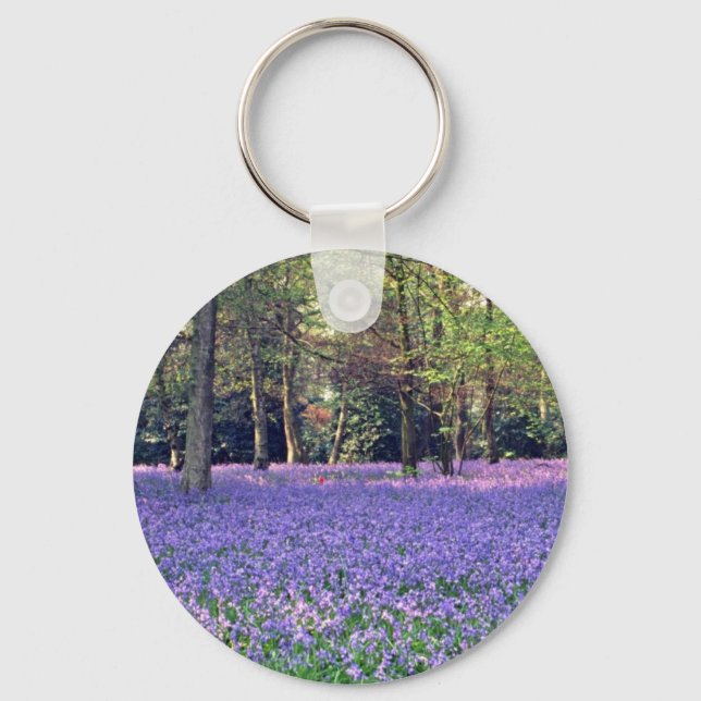 Bluebell Woods, England  flowers Key Ring (Front)