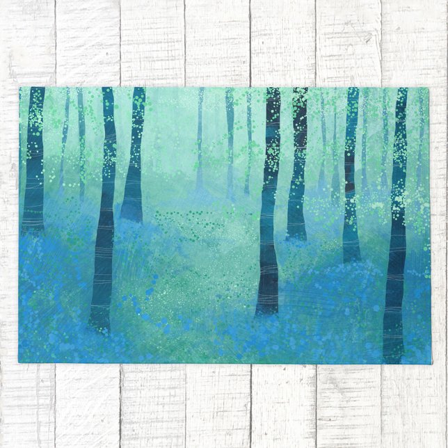 Bluebell Woods in Spring Landscape Doormat (Bluebell woodland forest landscape art doormat)
