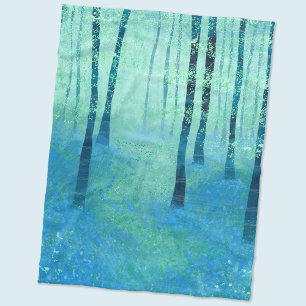 Bluebell Woods in Spring Landscape Fleece Blanket