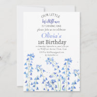 Bluebells 1st First Birthday Blue Floral