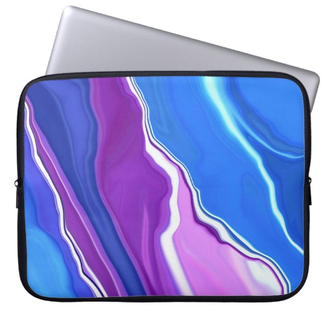 "Bluebells abstract" laptop sleeve (Front)