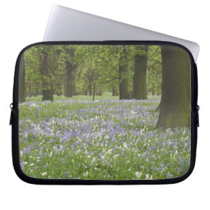 Bluebells and Oak Trees in Spring, Little Hagley Laptop Sleeve