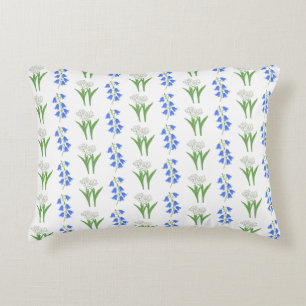 Bluebells and White Tulips Accent Pillow