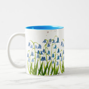 Bluebells Blue floral Nature Botanical Pretty Two-Tone Coffee Mug