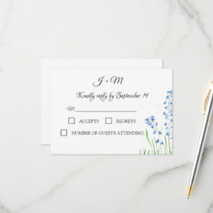 Bluebells Blue Floral Rustic flowers Modern RSVP