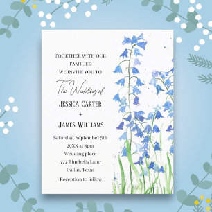 Bluebells Blue Floral Watercolor Spring Wedding