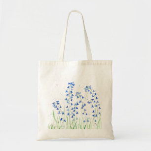 Bluebells blue flowers baby bodysuit tote bag
