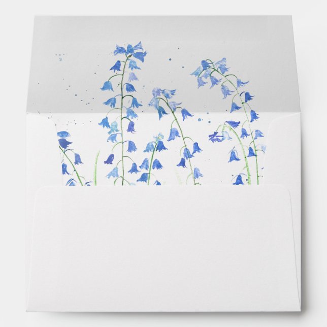 Bluebells Blue Flowers Floral Return Address Envelope (Back (Bottom))