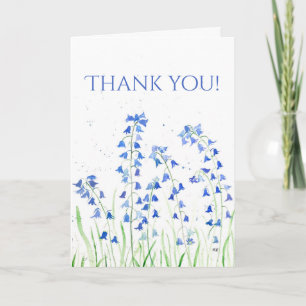 Bluebells blue flowers woodlands Thank you Card